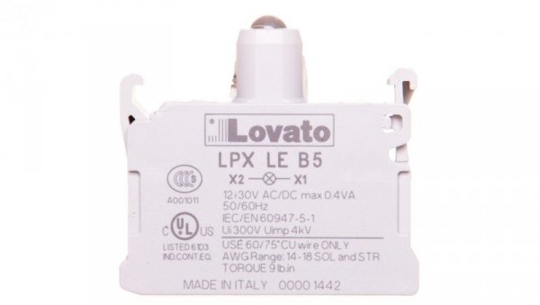 Oprawka z LED żółta 12-30V AC/DC światło ciągłe LPXLEB5