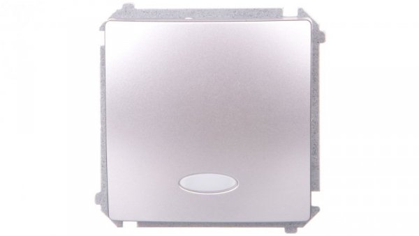 Simon Basic Łącznik jednobiegunowy z podświetleniem 10AX 250V, szybkozłącza, srebrny mat BMW1L.01/43