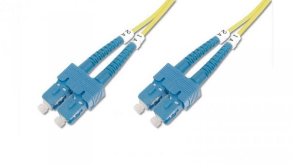 Patch cord światłowodowy SC/SC duplex SM 9/125 OS2 2m LS0H żółty DK-2922-02