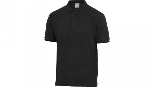 Koszulka polo krótki rękaw kołnierz zapinany na guzik 100 bawełna 210 g/m2 kolor czarny rozmiar 3XL CORP AGRANO3X