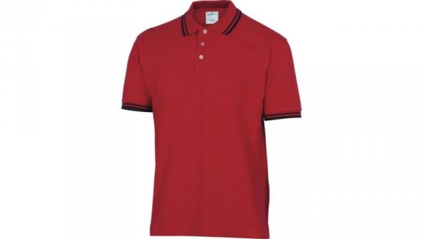 Koszulka polo krótki rękaw kołnierz zapinany na guzik 100 bawełna 210 g/m2 kolor czerwony rozmiar XL CORP AGRAROXG
