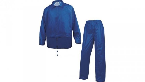 Komplet przeciwdeszczowy bluza + spodnie z poliestru powlekanego PVC kolor niebieski rozmiar L CORPEN400BRGT