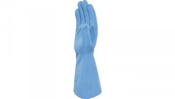 Rękawice z nitrylu chlorowane dł. 33 cm gr. 020 mm kolor niebieski rozmiar 8/9 MAIN VE830BL08