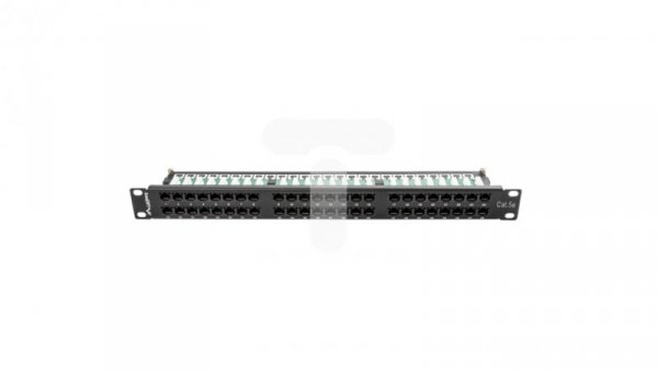 Patch panel 48 PORT 1U kat.5e czarny PPU5-1048-B