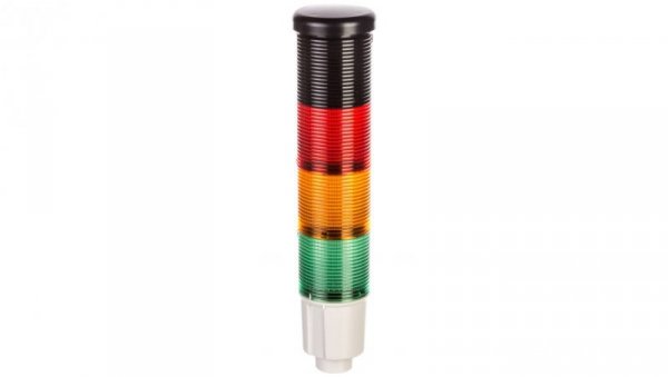 Kolumna sygnalizacyjna fi 45mm, światło zielone/pomarańczowe/czerwone ciągłe LED, dźwięk ciągły lub przerywany 24VDC 8LT4K05BG