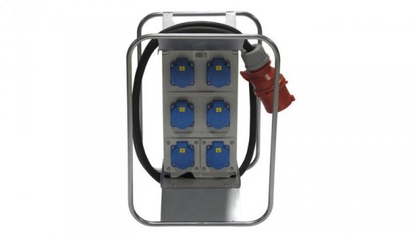 Rozdzielnica budowlana elCARRY-R C32-0006 IP44 w ramie, 2m H07RN-F 5G4 z wtyczką CEE 32A-5P, 6x gniazdo GK 230V 16A 46381220