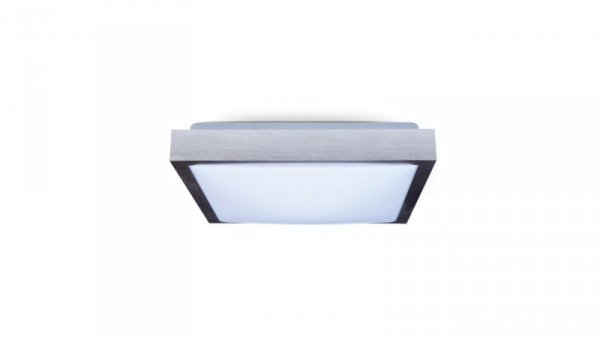 Lampa plafon PLATO-K-S 2 x E27 300x300 kwadrat ramka srebrna szczotkowana PMA
