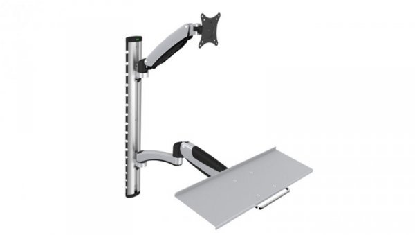 Ramię naścienne pojedyncze 1xLCD + klawiatura max 27 cali max 8kg uchylno-obrotowe 360st(PIVOT) DA-90354