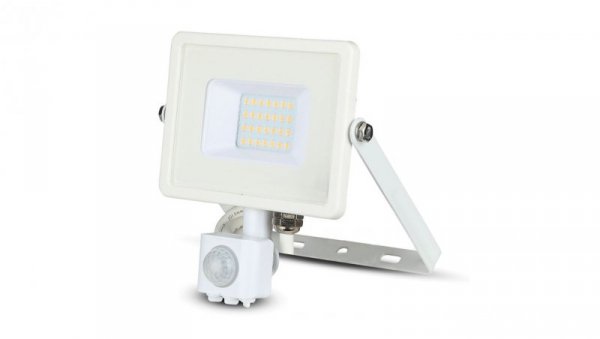 Projektor LED 20W 1600lm 4000K Dioda SAMSUNG z czujnikiem ruchu PIR Biały IP65 449