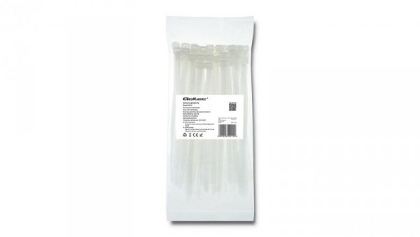 Qoltec Opaski zaciskowe Trytki kablowe 7.2*200mm 50 szt. Nylon66 UV Białe