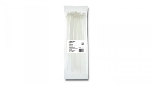 Qoltec Opaski zaciskowe Trytki kablowe 7.2*300mm 50 szt. Nylon66 UV Białe