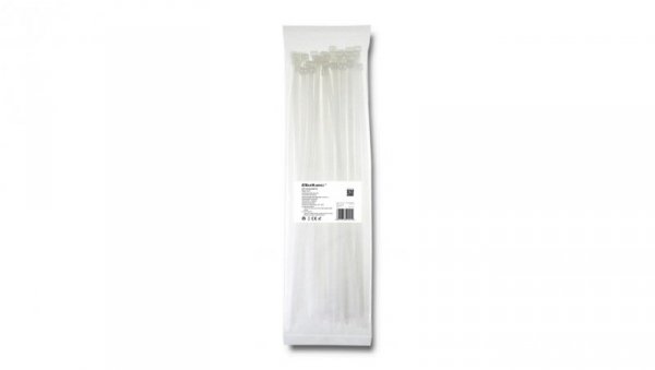 Qoltec Opaski zaciskowe Trytki kablowe 7.2*400mm 50 szt. Nylon66 UV Białe
