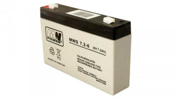 Akumulator AGM 6V 7.2Ah (151x34x94mm) MWS 7,2-6