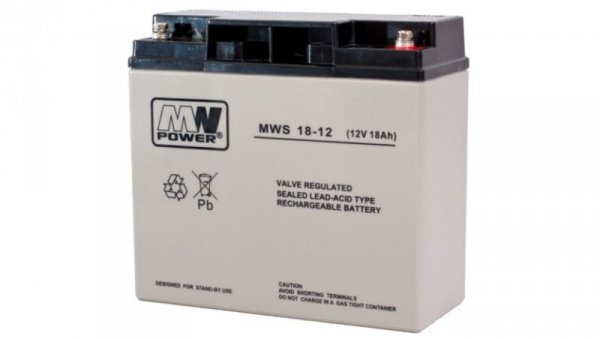 Akumulator AGM 12V 18Ah (181x77x167mm) MWS 18-12