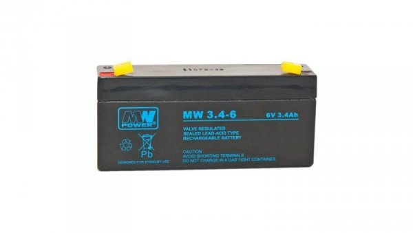 Akumulator AGM 6V 3.4Ah (134x34x59mm) MW 3,4-6