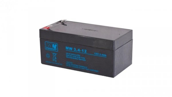 Akumulator AGM 12V 3,4Ah (134x67x60mm) MW 3,4-12