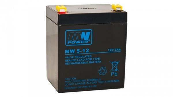 Akumulator AGM 12V 5Ah (90x70x101mm) MW 5-12L