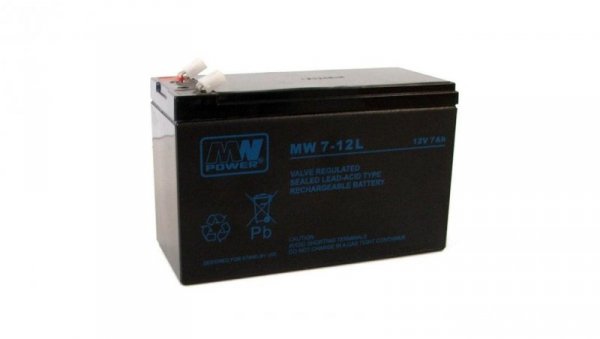 Akumulator AGM 12V 7Ah (151x65x94mm) MW 7-12L