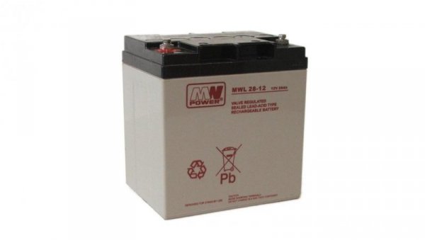 Akumulator AGM 12V 28Ah (166x125x175mm) MWL 28-12