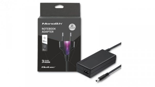 Qoltec Zasilacz do laptopa Dell 45W 19.5V 2.31A 4.5*3.0+pin +kabel zasilający