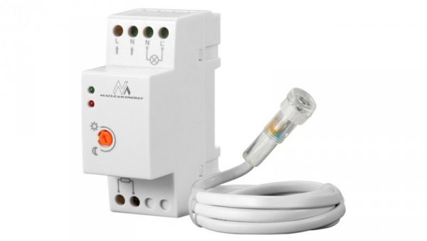 Wyłącznik czujnik zmierzchowy na szynę DIN z zewnętrzną sondą Maclean MCE83 220-240V/AC, 50Hz 20A. MCE83