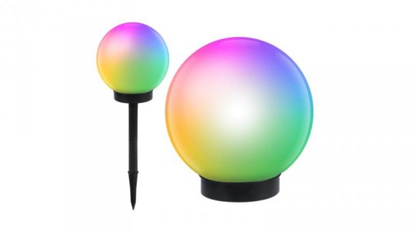 Solarna lampa wolnostojaca ogrodowa - kula 15x15x48cm, kolorowy LED GB122 GB122