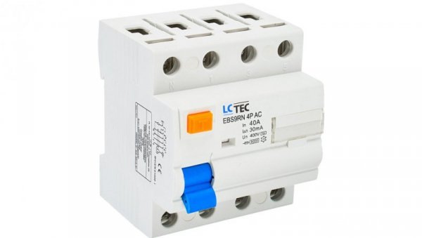 Wyłącznik różnicowoprądowy 4P 40A 30mA typ AC LC-Tec EBS9RN-4P/30/40/AC LCTEC-EBS9RN-4P/30/4