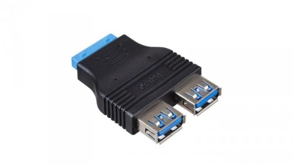 Adapter Akyga AK-CA-58 2x USB 3.0 A (f) / USB 19 pin (f)