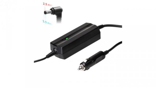 Zasilacz samochodowy do notebooka Akyga AK-ND-31 19V / 3.42A 65W 5.5 x 2.5 mm ASUS / TOSHIBA 1.2m