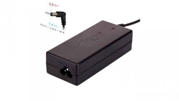 Zasilacz do notebooka Akyga AK-ND-05 19.5V / 3.34A 65W 7.4 x 5.0 mm + pin DELL 1.2m