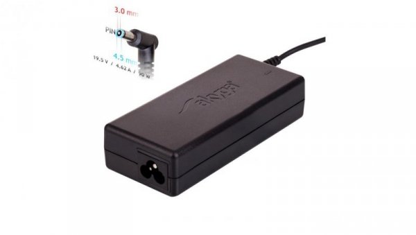 Zasilacz do notebooka Akyga AK-ND-53 19.5V / 4.62A 90W 4.5 x 3.0 mm + pin DELL 1.2m