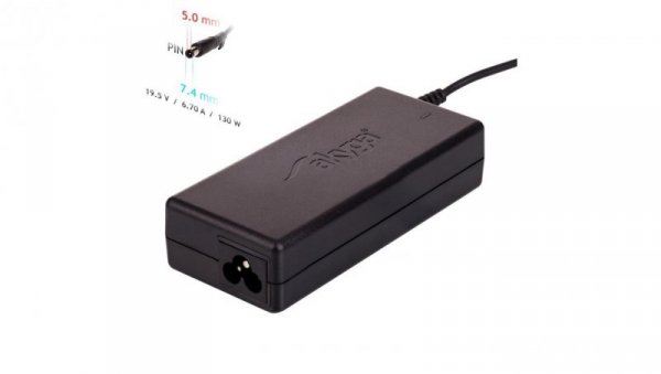 Zasilacz do notebooka Akyga AK-ND-57 19.5V / 6.7A 130W 7.4 x 5.0 mm + pin DELL 1.2m