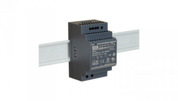 Zasilacz na szynę DIN 60W 12V HDR-60-12 5A do led Mean Well