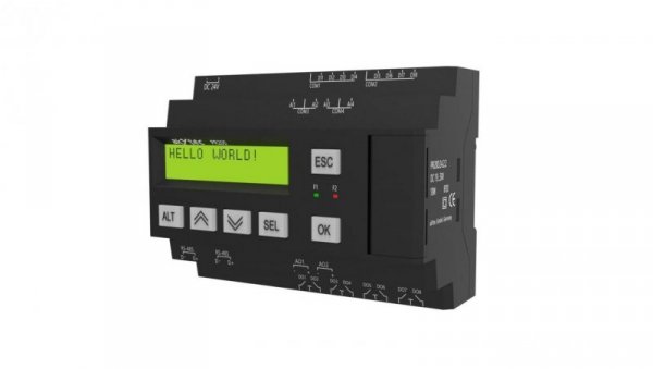 Uniwersalny, programowany sterownik PLC z wyświetlaczem LCD, 8DI, 8DO, 4AI, 2AO, Rs485x2, 24 VDC - PR200.24.2.2 55910
