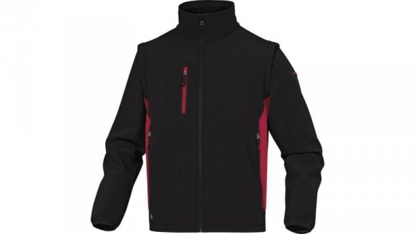 Kurtka Softshell 96 poliester 4 Elastan. Odpinane Rękawy kolor czarno-czerwony rozmiar XL MYSE2NRXG