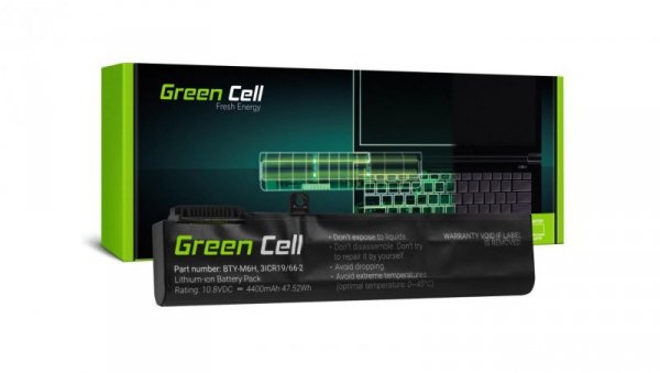Bateria Green Cell BTY-M6H do MSI GE62 GE63 GE72 GE73 GE75 GL62 GL63 GL73 GL65 GL72 GP62 GP63 GP72 GP73 GV62 GV72 PE60 PE70
