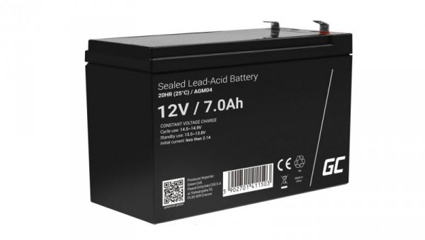 Green Cell AGM VRLA 12V 7Ah bezobsługowy akumulator do UPS