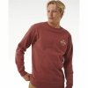 Bluza bez kaptura Męska Rip Curl Stapler Crew Brązowy