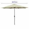 Marbueno Parasol Acero 8 Varillas D270 cm Poliester Beż Ogród, Basen, Taras 10483