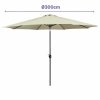 Marbueno Parasol Acero 8 Varillas D300 cm Poliester Beige Jardín, Piscina 10486