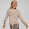 Bluza bez Kaptura dla Dziewczynki Puma Alpha Crew Neck Beżowy Lampart Różowy