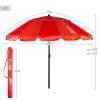 Slnečník Aktive Czerwony Aluminium 240 x 235 x 240 cm (6 Sztuk)