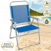 Fotel plażowy Aktive Gomera Niebieski 48 x 88 x 50 cm Aluminium Składany (4 Sztuk)