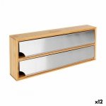 Uchwyt na Ręczniki Kuchenne Quttin Bambus Aluminium 33,5 x 13 x 5,5 cm (12 Sztuk)