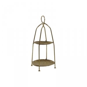 Miska na Owoce Home ESPRIT Złoty Metal 36,5 x 36,5 x 61 cm