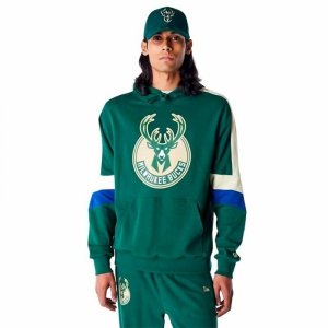 Bluza z kapturem Męska New Era COLOUR BLOCK OS Milwaukee Bucks