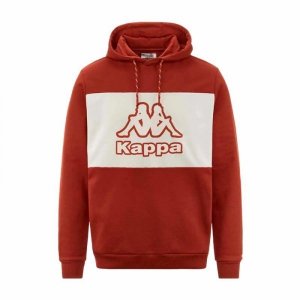 Bluza z kapturem Męska Kappa Ferti Swt Czerwony