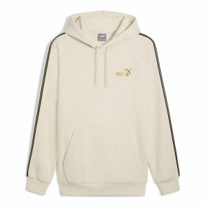 Bluza z kapturem Męska Puma Ess Tape Minimal Gold Fl Beżowy