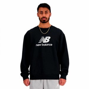 Bluza bez kaptura Męska New Balance Sport Essentials Fleece Logo Czarny