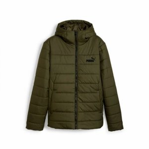 Męska kurtka sportowa Puma Essentials Hooded Padded Ciemna zieleń
